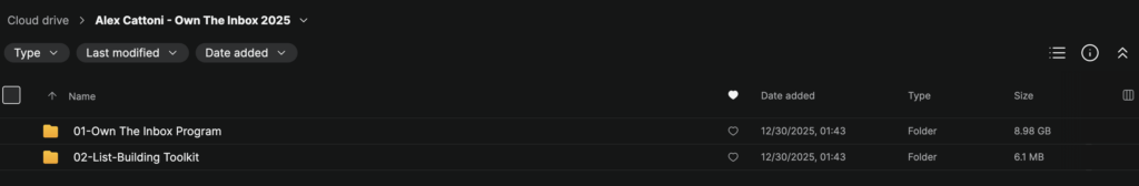 Alex Cattoni – Own The Inbox 2025