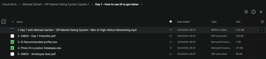 Michael Sartain – Off Market Dating System